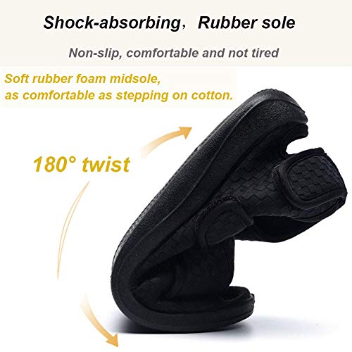 W&LESVAGO Extra Wide Open toe Diabetic Sandals for Men, Adjustable Width Edema Shoes, Comfortable Men Slippers for Elderly Swollen Feet4