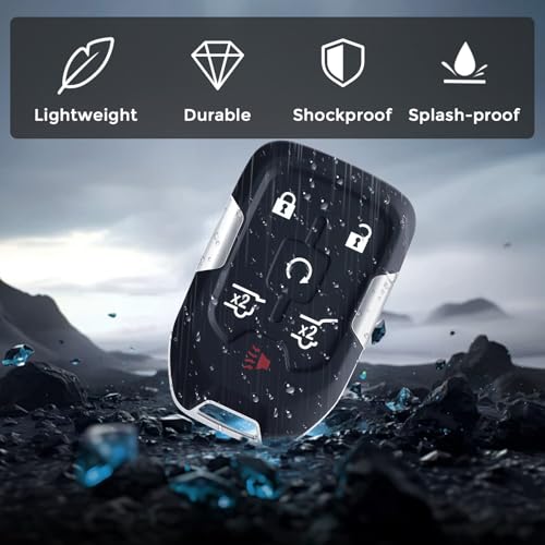 HelloAuto 6 Button Replacement Key Shell Chip FCC HYQ1AA Fit for 2015-2020 Chevy Tahoe Suburban GMC Yukon XL Denali Remote — view 5