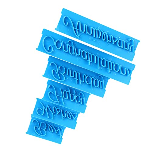 Conjuntos de estampadores para pasteles letras escritura manual DIY moldes reutilizables decorar plástico grado alimenticio fondant pan suministros repostería cumpleaños y fiestas