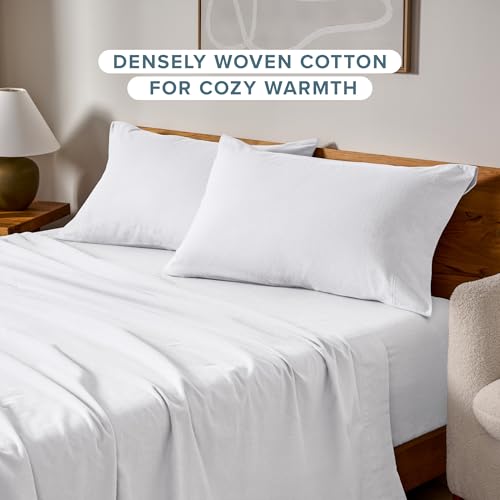 Bare Home Flannel Pillowcases 100% Cotton (Standard Set of 2, White) - image 2