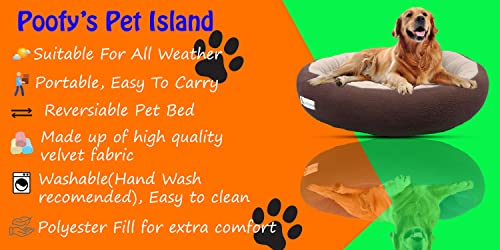Image of Premium Medium Size Dog Bed for Medium Dogs and Puppies Anti Skid Bottom Washable Orthopedic Big Dog /cat Beds Cream /Brown