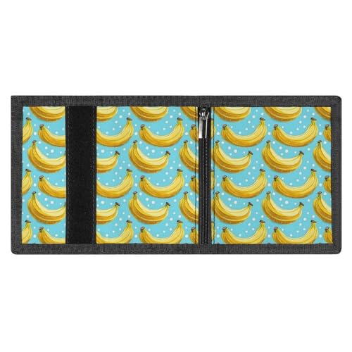 Cute Banana Print Wallet for Men, 8 Credit Card Holder Slim Minimalist Front Pocket Small Mens Bifold Wallets3
