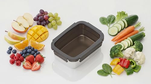 Image of Stainless Steel Fridge Storage Box Set - Food Grade, Leakproof Kitchen Organizer, Freshness Locking, Microwavable & Freezer Safe - Silver with Lid (1000 ML - 3 Pcs)