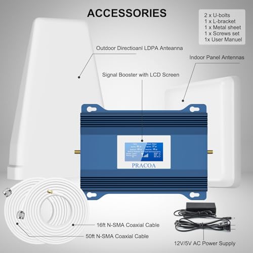 Image of Verizon Cell Phone Signal Booster T Mobile Cell Booster AT&T Cell Signal Booster 5G 4G LTE 3G Cricket US Cellular Sprint Verizon Cell Phone Booster for All US Carriers for Band 2 /4 /5 /12 /13 /17 /25 /66