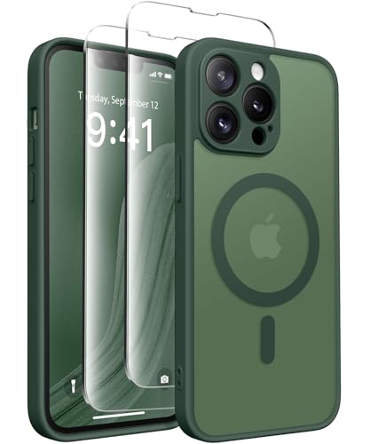 Coque translucide mate iPhone 13 Pro finition vert foncé premium