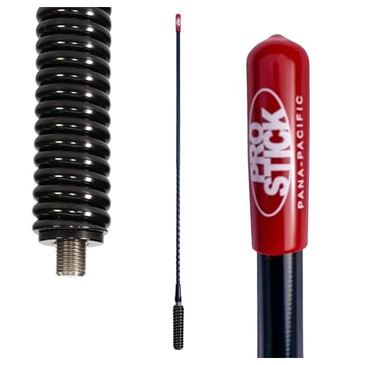 Prostick 4 Foot Fiberglass 1000 Watt Black CB Radio Antenna with Heavy Duty Black Stainless Steel Spring.