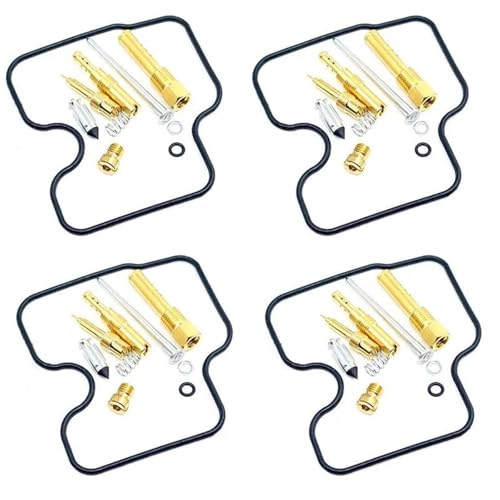 フロートダイヤフラム真空 バイク用キャブレターリビルド修理キット に適合するホンダ に適合するCB400SF NC31用 ジェットニードル フロートバルブ ダイヤフラムセット ニードルシートパーツ(セット4)