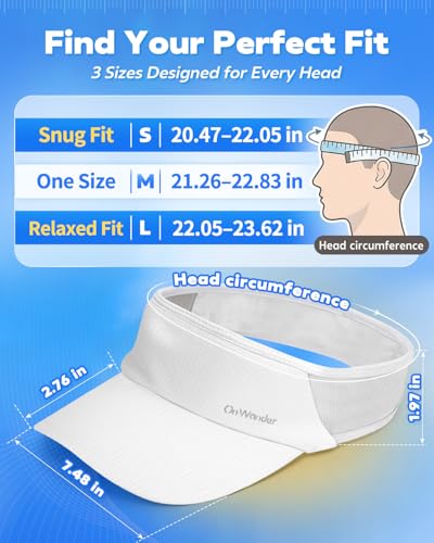 Image of Sport Sun Visor Hat for Women Men - Lightweight Stretchy Polyester Spandex Quick Dry Sweatband Wrinkle Resistant