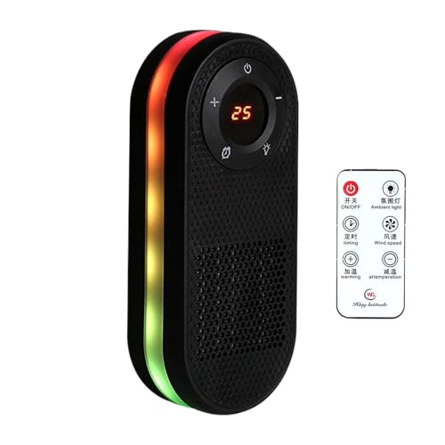 Convector Eléctrico De Pared Con Control Remoto Rotación 180° - Pantalla LED Temporizador Y Protección Contra El Sobrecalentamiento | Para Interiores, Casas, Cuarto De Baño, Autocaravana, Invernadero