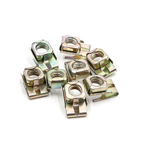 sourcing map 8pcs Abrazadera de Metal Tipo U Clips Sujetadores M8 Tuerca para paragolpes Matr�cula Auto