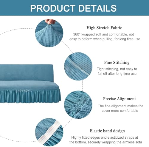 Funda elástica para sofá cama sin brazos en salón moderno 6