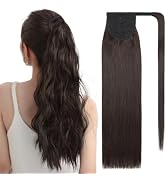 SEGO Pro Ponytail Extensions Human Hair Long Straight Ponytail Hair Extensions with Magic Paste W...