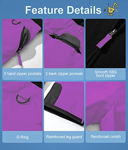 Pursky Girls Snow Pants Skiing Snowboarding Water Resistant Snow Bibs Overall Kids Ski Pants Boys Youth Snowpants Husky Ski Bibs Purple 10/12 #TOP5