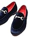 Erphpre Paul Men's Loafers Navy Velvet Shoes of Fashion Gold Buckle Smoking Penny Wedding Party Shoes US 10
