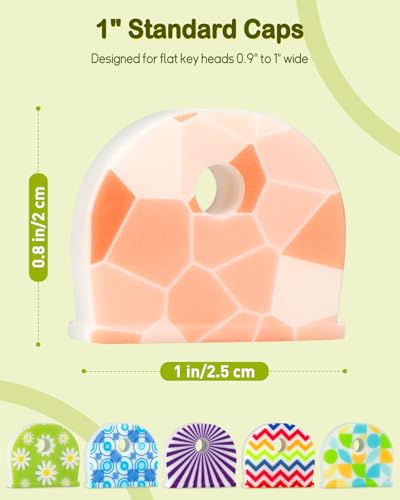 Uniclife 12 Stück Schlüsselschutzhüllen, 2,5 cm Schlüssel-Identifikatoren mit Etiketten, Weiche Dehnbare Schlüsselschutzhüllen Hausschlüssel, Niedliche Schlüsselkopf-Schützer Standardschlüssel,6 Stile