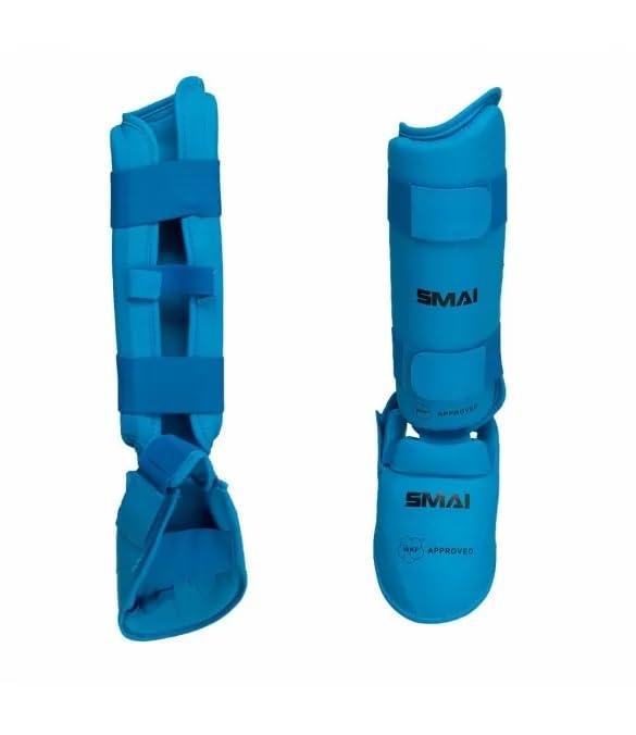 SMAI WKF Karate Handschutz ohne Daumen, Blau, Handschuhe, Faustschützer (XL)