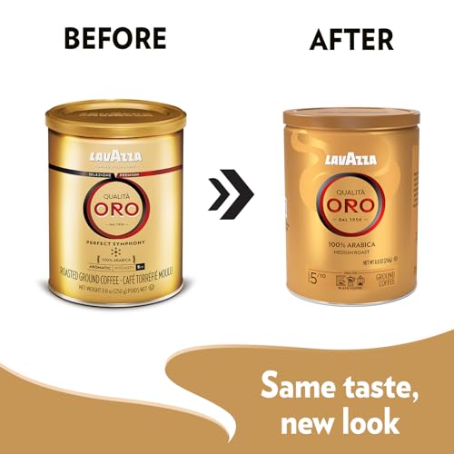 Image of Lavazza Qualita Oro Ground Coffee, Medium Roast, 100% Arabica, 8.8 oz Tin (Pack of 4)