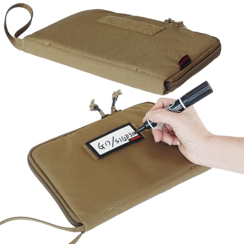 DUOLUDA 2-Pack Soft Pistol Cases Handgun Case Soft Pistol Rug Case Tactical Handgun Storage Pouch with for Hunting Shooting Range Sports Home storage，「3 of ID Patches Included」 (Khaki) by DUOLUDA - Image 6