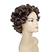 Ty.Hermenlisa 100% Real Virgin Brazilian Remy Human Hair Wigs for Black Women Natural Color Curly Short Bobs Hairpieces with Elastic Strap, 120g, Medium Brown