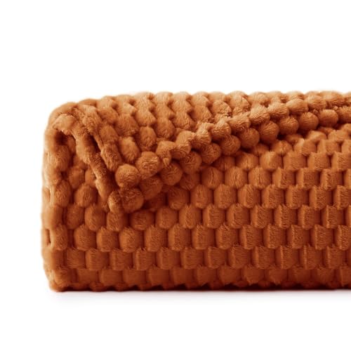 Image of BEDELITE Burnt Orange Throw Blanket for Couch, Cozy Gift for Women, 60 * 80