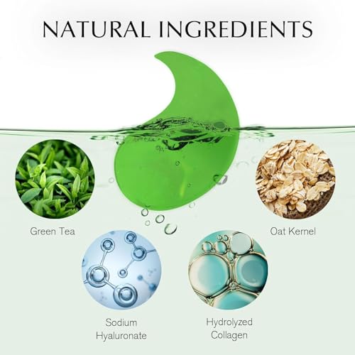 Image of Enaskin Naturals Under Eye Patches for Dark Circles: 60 Pairs Green Tea Eye Gels Mask - Reduce Wrinkles Puffy & Bags - Skin Treatment Pads - Anti Aging Moisturizer For Women (Green 2 Pack)