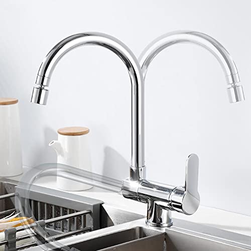 Mitigeur de cuisine pliant noir pour évier sous fenêtre au design rotatif