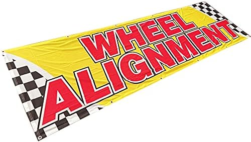 4 Less Co 3x10 Ft WHEEL ALIGNMENT Banner Sign Polyester Fabric yb