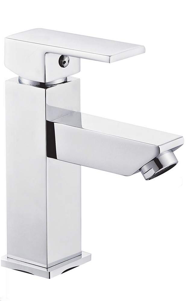 Vetrineinrete® Rubinetto per lavandino miscelatore lavabo da bagno monoforo orientabile monocomando ottone cromato lucido M1