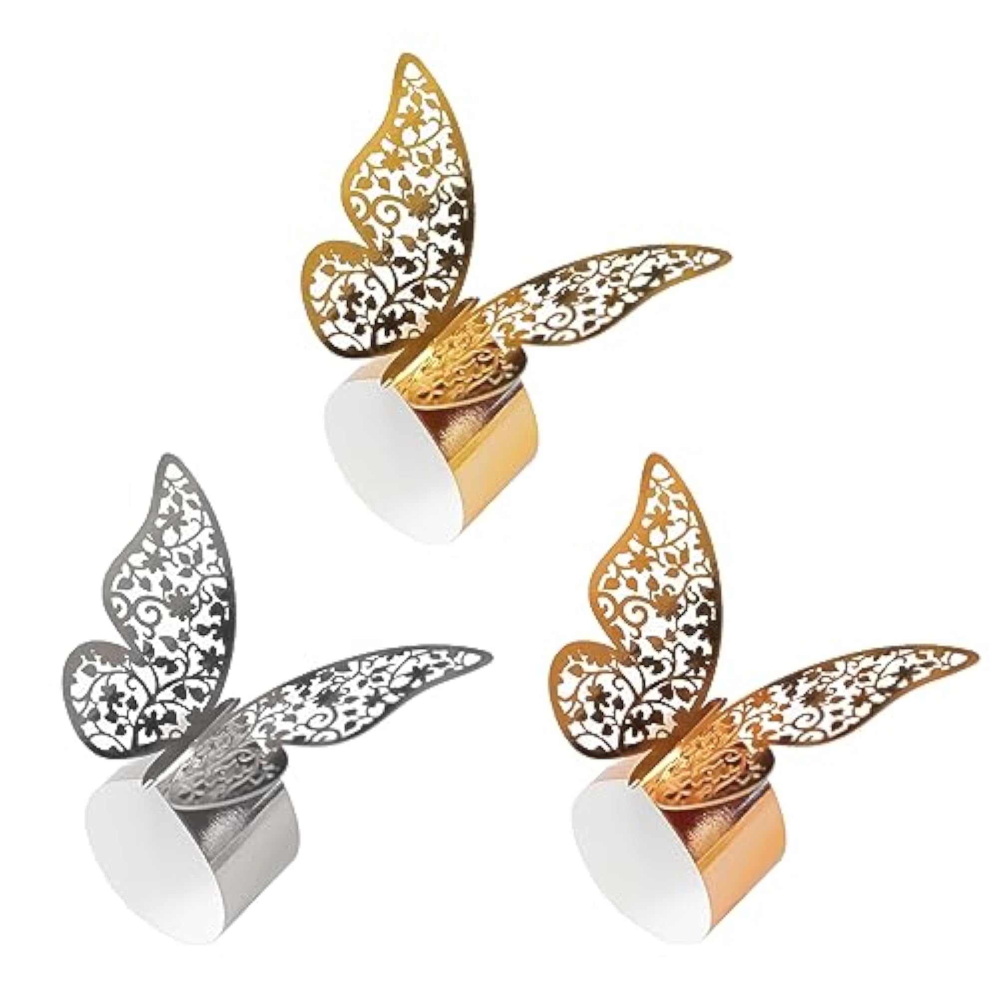 50x Handmade Butterfly Paper Napkin Rings