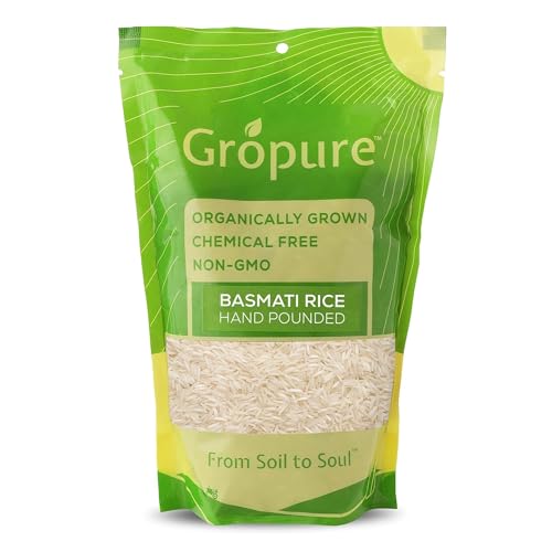 Image of GroPure Organic: From Soil to Soul - Basmati Rice - 1.8kg I Organic Biryani Rice I Hand Pounded I Unpolished Rice I Enjoy the taste of Pure Products I Chemical & Pesticide Free I Best Organic BASMATI RICE