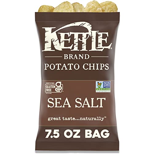 Kettle Brand Sea Salt and Vinegar Kettle Potato Chips, Gluten-Free, Non-GMO, 7.5 oz Bag