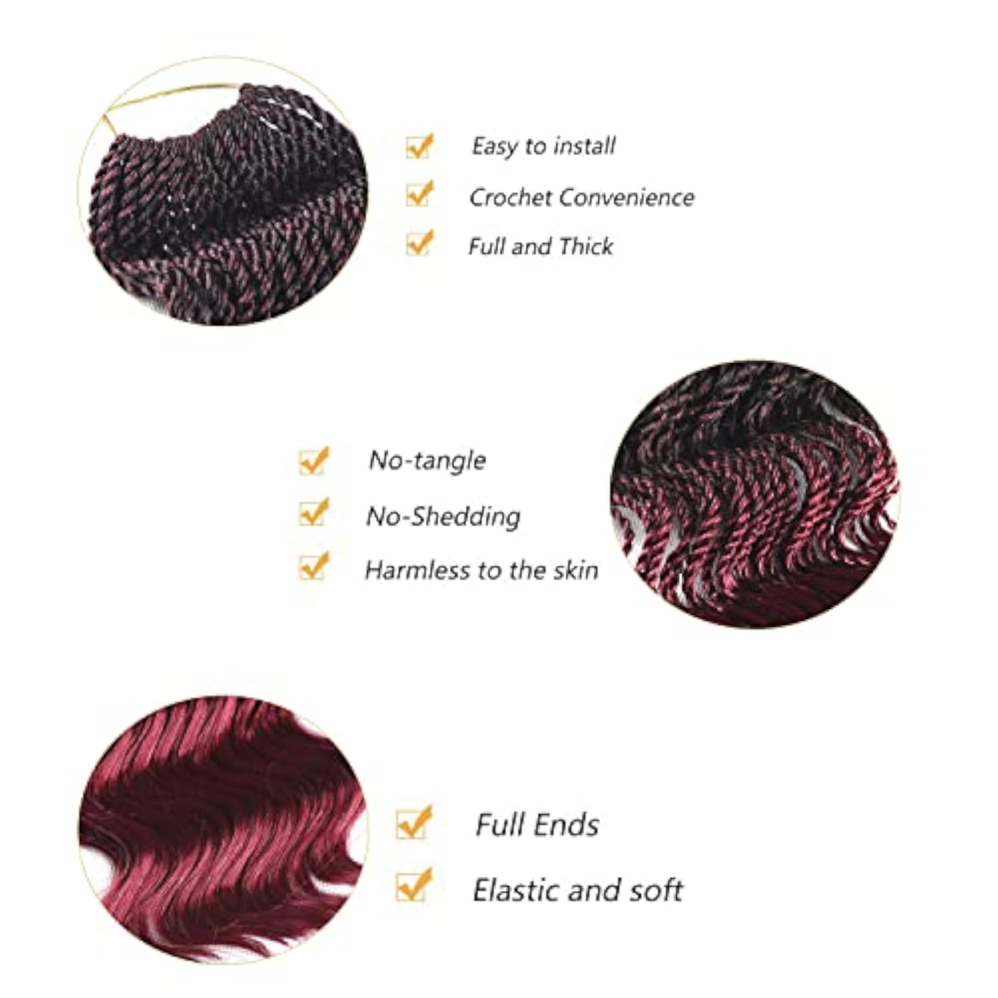 Senegal Wavy Twist Crochet Hair, 14 Inch 6 Packs