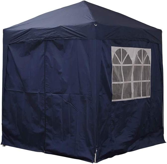 2 X 2m Pop Up Gazebo Waterproof Outdoor Garden Marquee Awning Party Tent Canopy and Carry Bag for Festival Wedding (Blue)