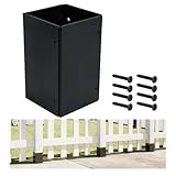 Muzata 1Pack Adjustable Post Protector (Range 3.5' to 6') Fence Post Protector High Up to 6inch Protects Mailboxes Deck and Fence from Rain Damage M074