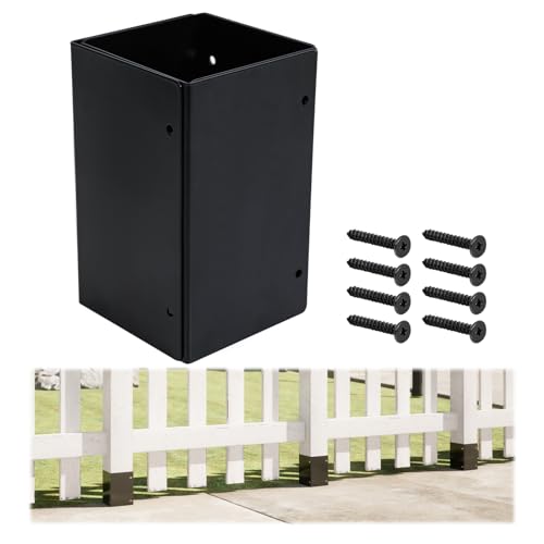 Muzata 1Pack Adjustable Fence Post Protector Range 3.5 to 6 Mailbox Post Protector 4x4 6x6 Protects from Rain Damage M074