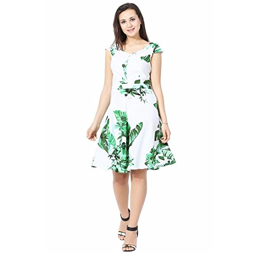 Women fit and flare white dress Clearance