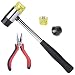 1" [25mm] Interchangable Head Soft Face Hammer and Pliers Kit - Non Slip Plastic Grip Perfect for for Upholstery Tacks Gunsmithing Tools Leather Crafts Jewelry Wood Gunsmithing Hammer