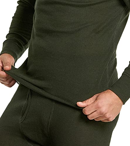 LAPASA Men's Cotton Waffle Thermal Underwear Set - Midweight Base Layer Long Johns M60/M137