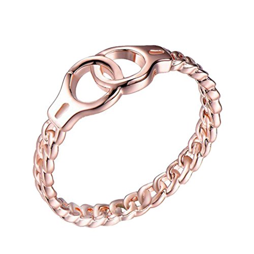 DAEDALUS® Mode Plaqué Or Rose Bague Menottes Boucles Charm Doigt Femme Bijoux Décor, Cuivre, Rose Gold, US 6