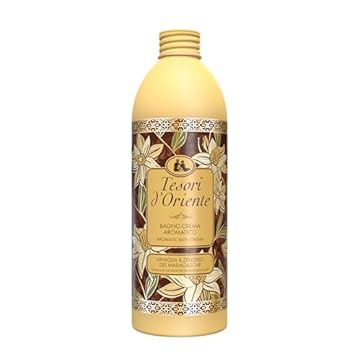 Tesori d'Oriente - Bagno Crema Vaniglia e Zenzero del Madagascar, Bagnoschiuma che Dona alla Pelle una Sensazione di Benessere Prolungato, 500ml