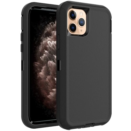 Image of Case for iPhone 12 Pro Max, Heavy-Duty Tough Rugged Shockproof Drop Protective Cover Phone Cases, Black