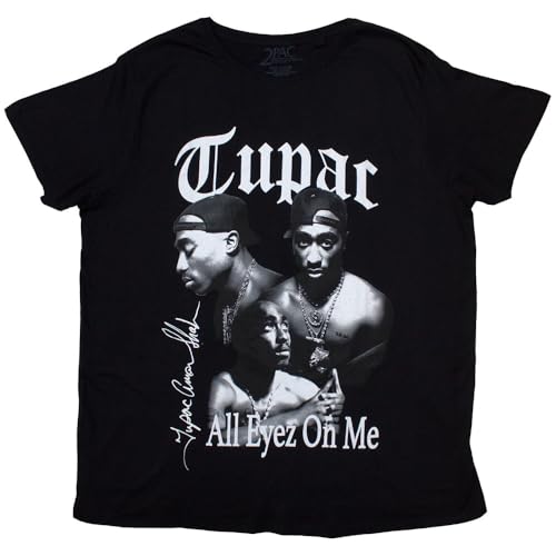 Tupac T Shirt 2Pac all Eyez On Me Logo Nuovo Ufficiale da Donna Boyfriend Fit Size XXL