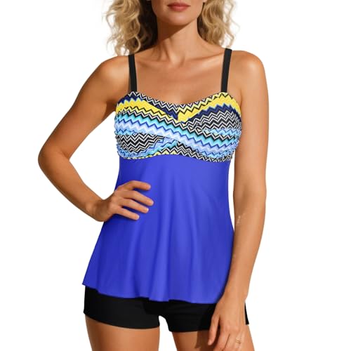 Image of Century Star Women Modest Tankini Swimsuits | two piece tummy control bathing suit with tops and high waisted shorts perfect for beach vacation or pool party