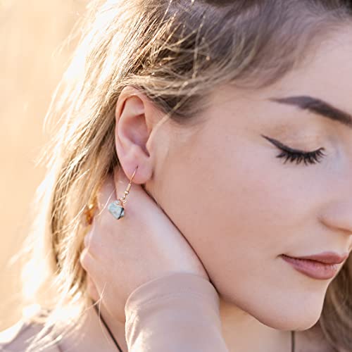 Ayana Emerald Tumbled Stone Healing Crystal Earrings | Stone Of Divine Love, Unity & Harmonious Energy | Birthstone Taurus | Heart Chakra | Handmade With Ethically Sourced Raw Natural Crystal #TOP4