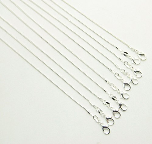 Finerus B00VVGBFD8_US 10Pcs 925 Silver Plated 1.2Mm Snake Chain Necklaces thumb #1