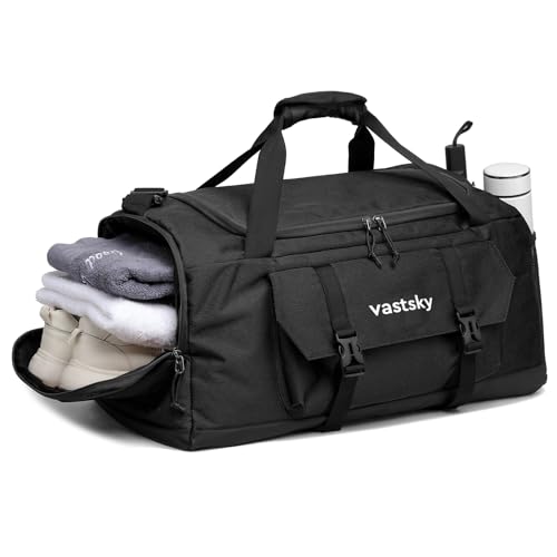 vastsky Gym Duffle Bags Mens Womens with Shoes Compartment & Wet Pocket,Sport Tote Bags Swimming Yoga,Travel Duffel Bag for Plane,Weekend overnight carry-on bag hospital waterproof travel bag