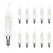 10er C35 4W Retro Nicht Dimmbar Glühfaden LED Kerze Lampe, 2700K Warmweiß 400 Lumen, Ersatz für 40W Glühlampen, E14 Fassung, Flamme Form, Milchglas, CRI>80,360° Abstrahlwinkel