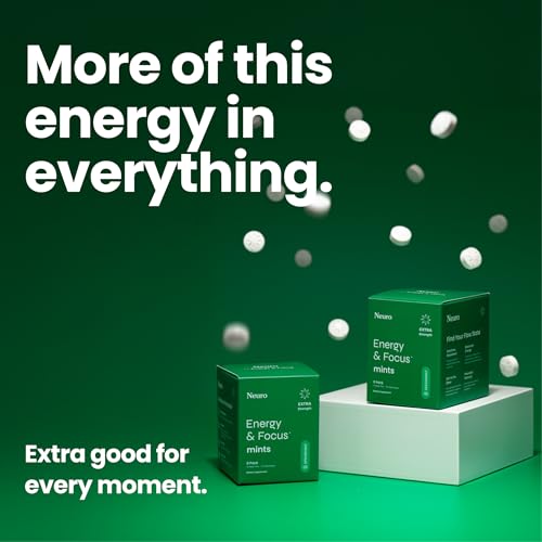 NeuroGum Extra Strength Energy & Focus Mints (Spearmint, 90 Pieces) | 100mg Natural Caffeine + L-Theanine + Vitamin B12 & B6 | Sugar Free Nootropic Cognitive Brain Performance Supplement - Image 6