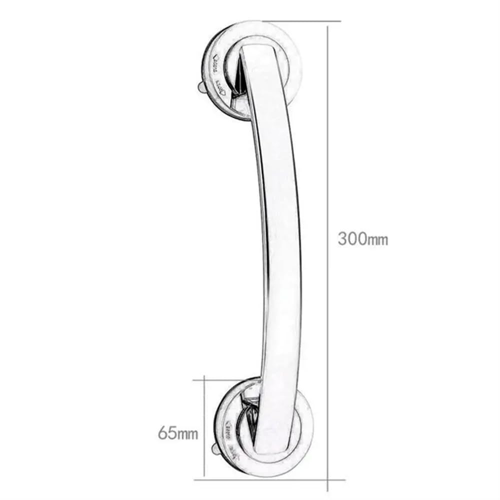 Bracciolo con ventosa potente, montato a parete, for vasca da bagno, corrimano di sicurezza, barra di sostegno for anziani, maniglia for bagno, bracciolo Maniglia Doccia Anziani(White)