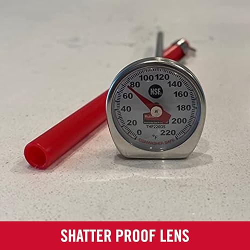 Image of Rubbermaid Commercial Products Food /Meat Instant Read Thermometer, Pocket Size, Dishwasher Safe, Red, For Meat /Food Cooking and Grilling /Oven